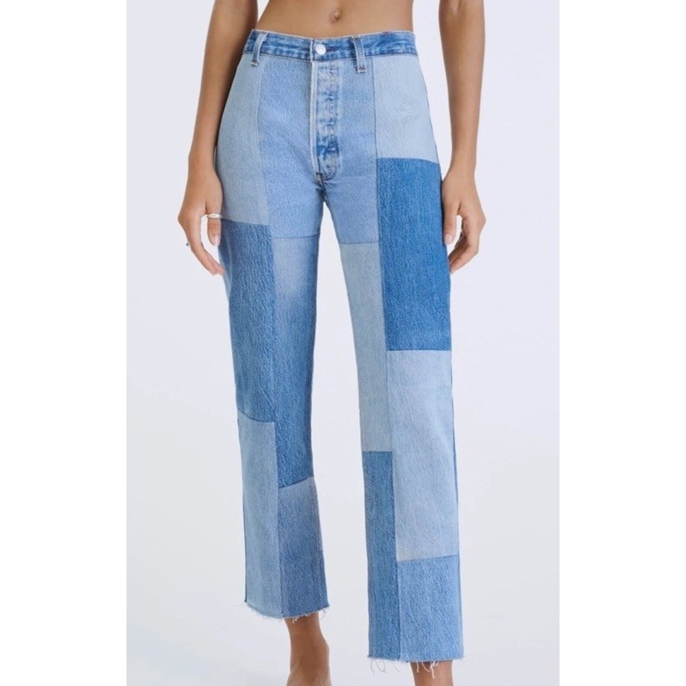 Re/done X Levi's $595 70s Patch Jeans Size 26 - Picture 2 of 8